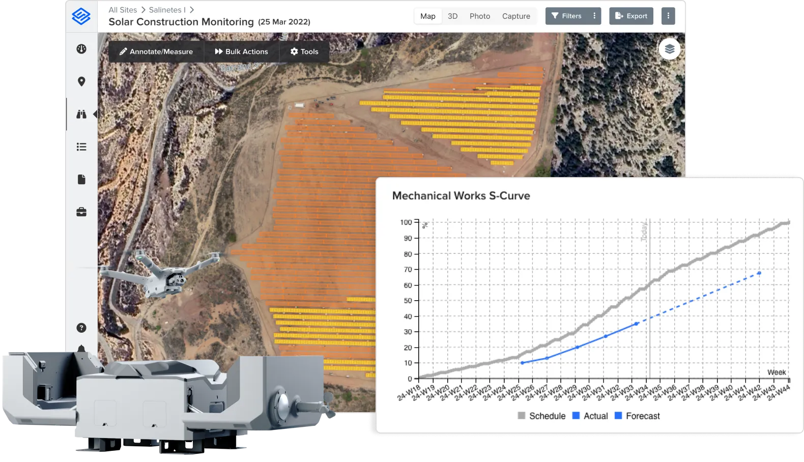 Construction progress tracking view