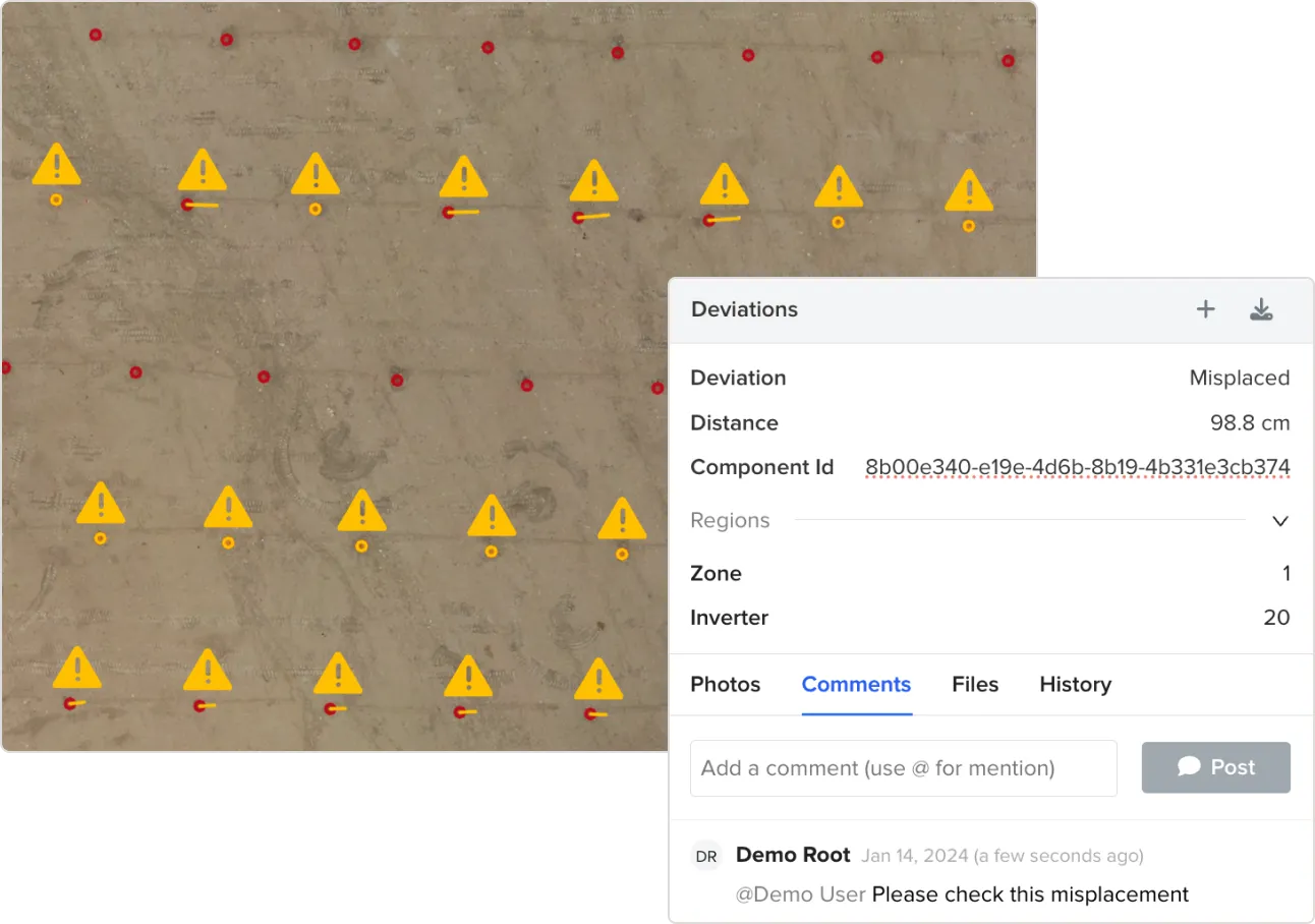 Identify deviations from design