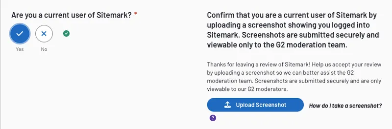 Verifying your status as a real user on G2