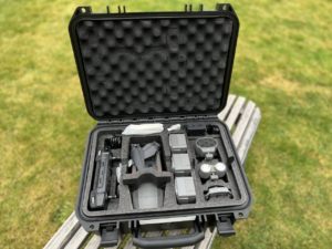 Mavic 2 Enterprise Advanced: folded and placed in its transport case